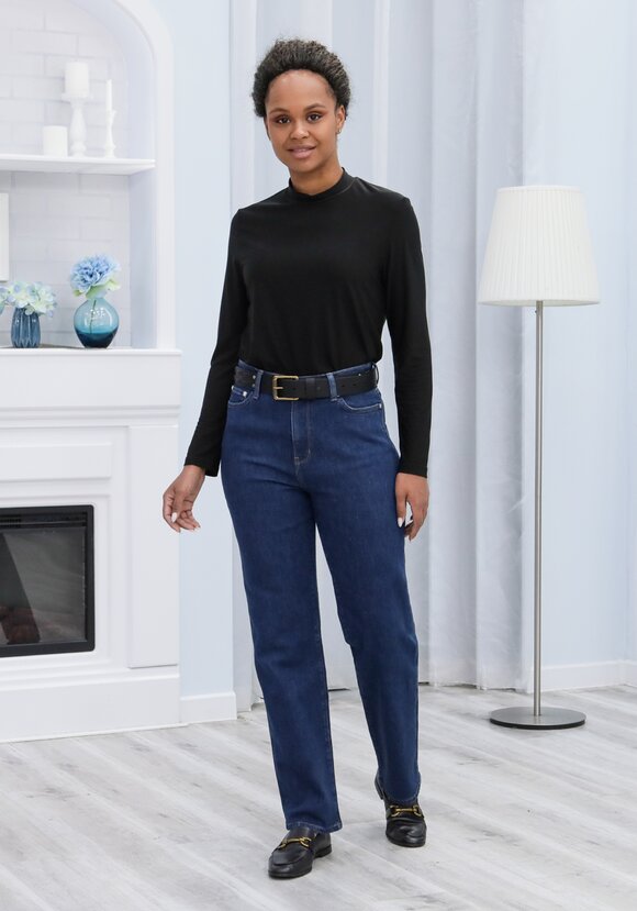 Джинсы прямого кроя с вышивкой на кармане шир.  580, рис. 15