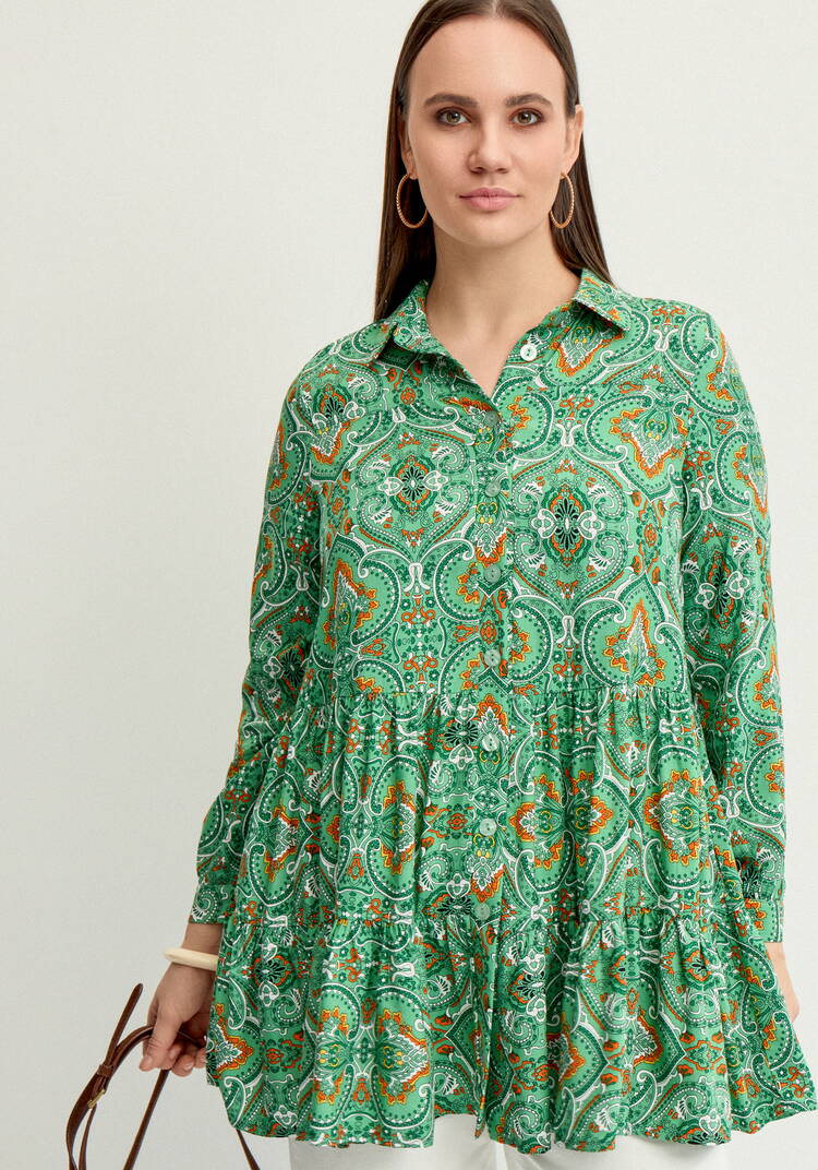 Блуза А-силуэта с ярусами шир.  750, рис. 14