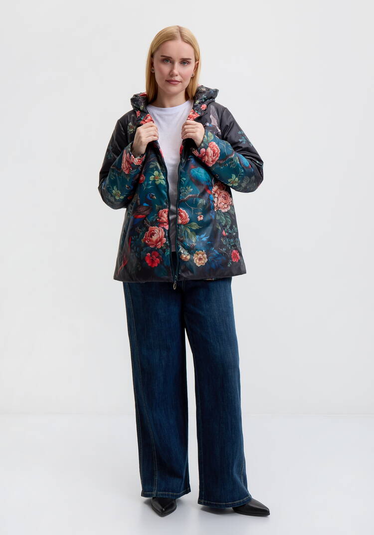 Куртка с цветочным принтом Агнесса шир.  750, рис. 20
