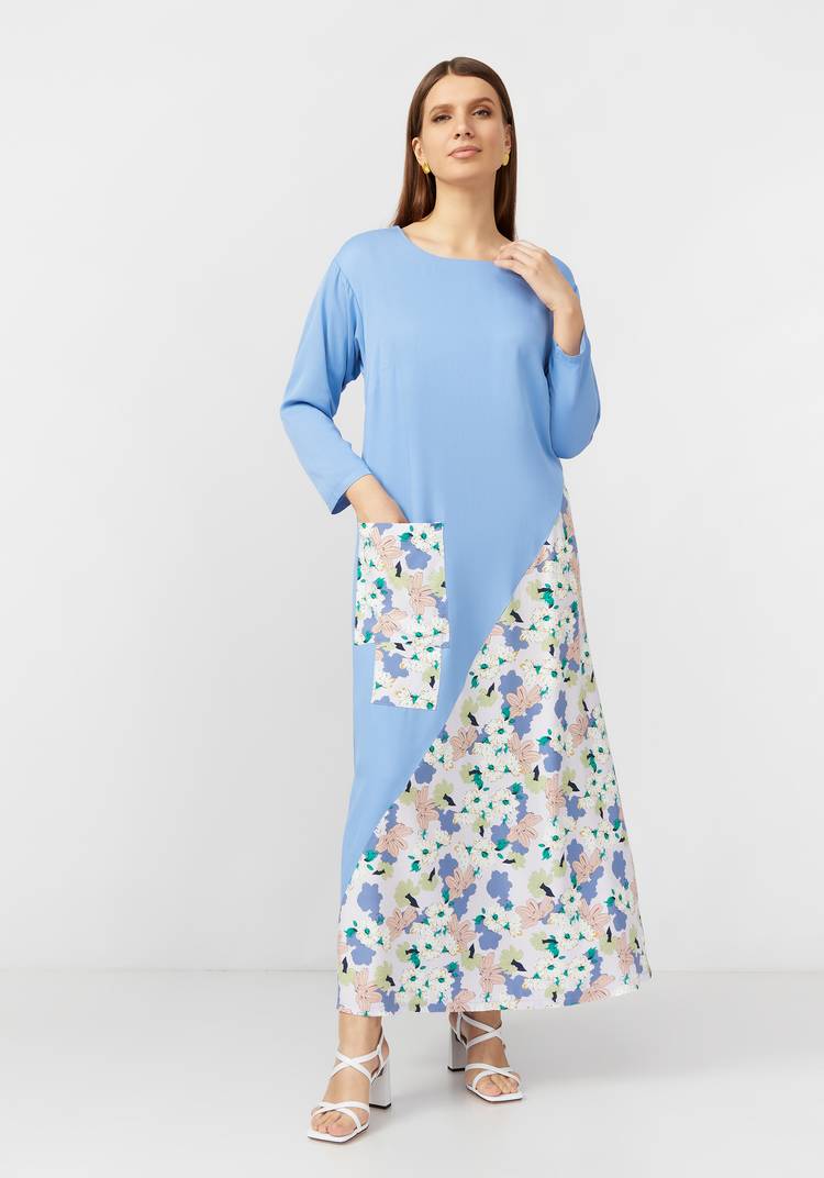 Платье с контрастными вставками Белла шир.  750, рис. 6