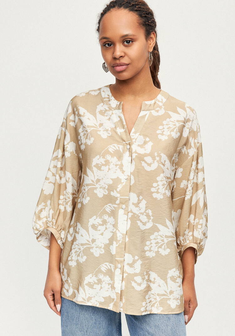 Блуза изо льна с принтом Эмилия шир.  750, рис. 4