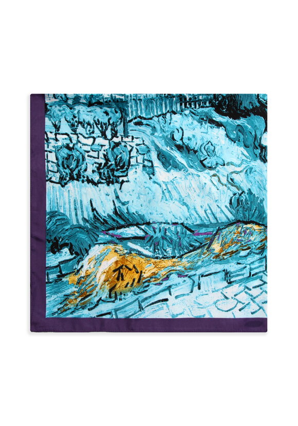 Платок с рисунком пейзажа шир.  580, рис. 10