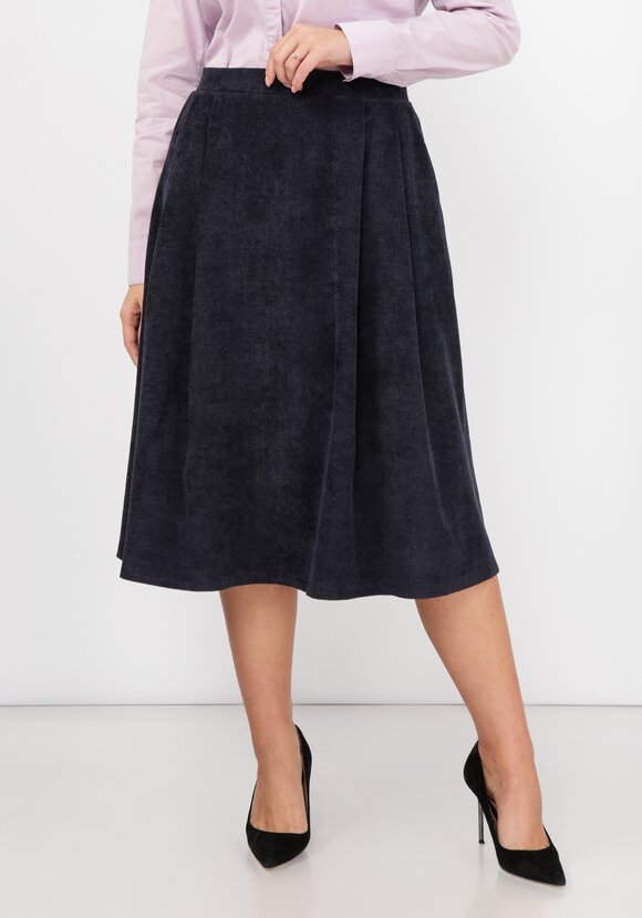 Юбка свободного кроя вельветовая с карманами шир.  580, рис. 6