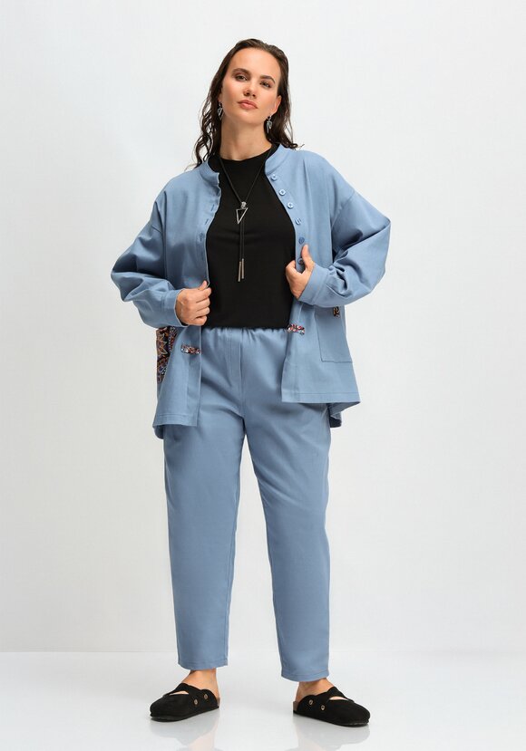 Брюки с контрастной отделкой шир.  580, рис. 16