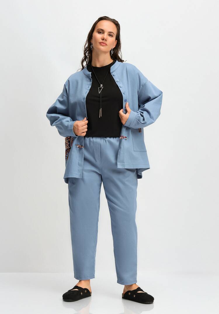 Брюки с контрастной отделкой шир.  750, рис. 16