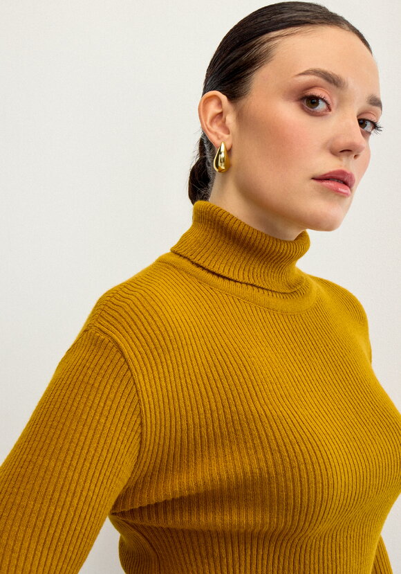 Водолазка в рубчик с высокой горловиной шир.  580, рис. 44