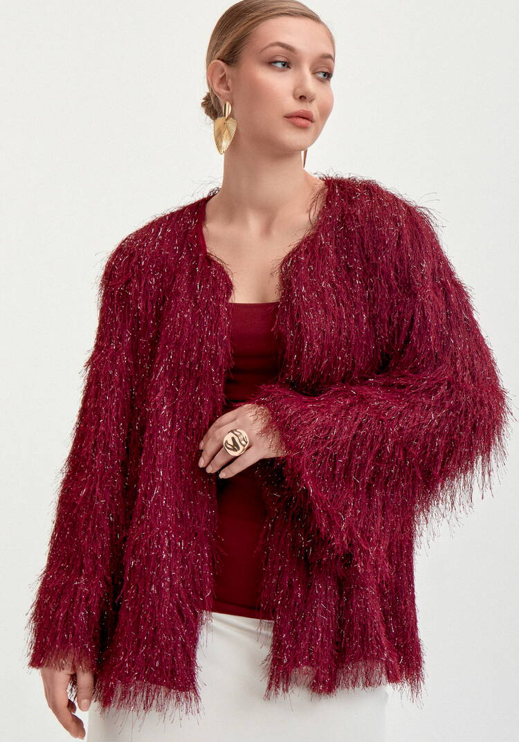 Жакет из ткани с блестящим ворсом шир.  750, рис. 1