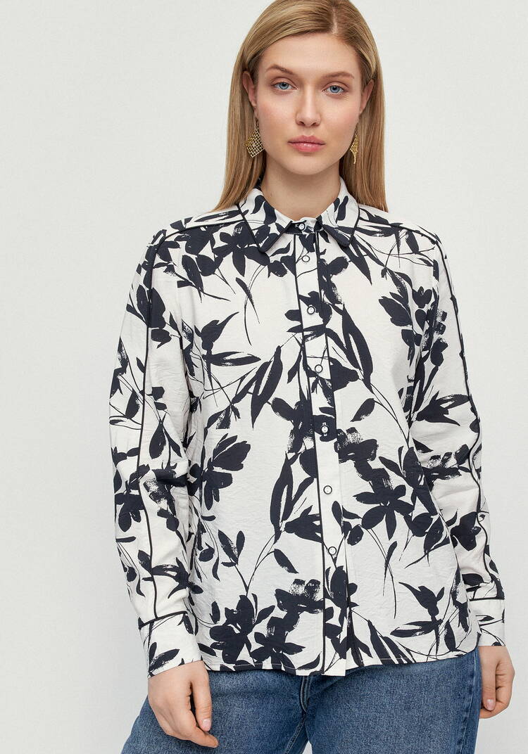 Блуза контрастными лампасами Катрин шир.  750, рис. 4