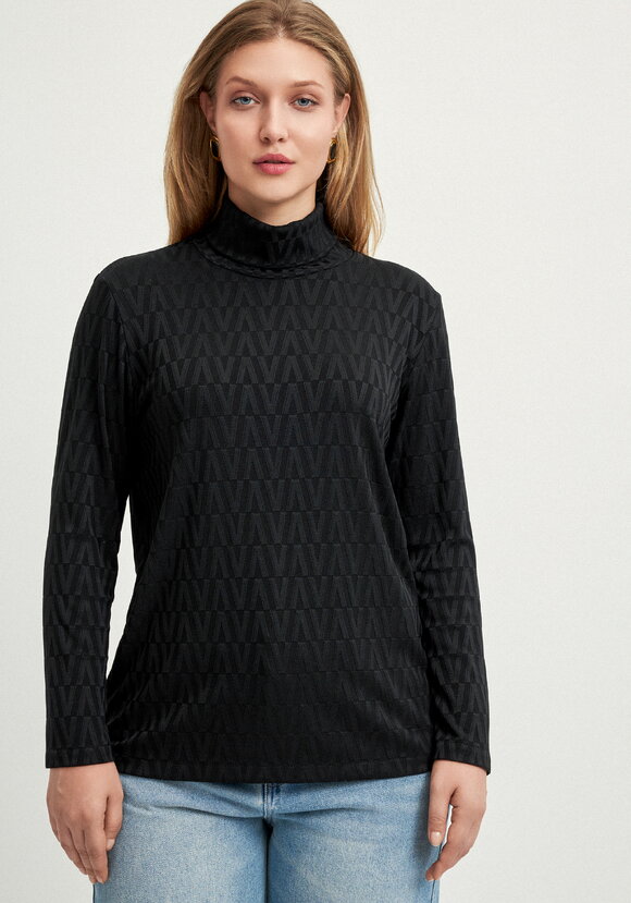 Водолазка с фактурным рисунком и воротом шир.  580, рис. 12