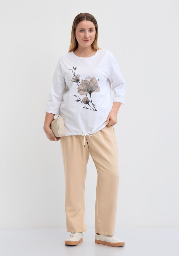 Блуза на кулиске с принтом шир.  580, рис. 26