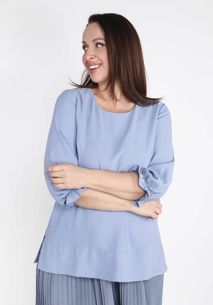 Блуза однотонная с рукавом на резинке шир.  750, рис. 9