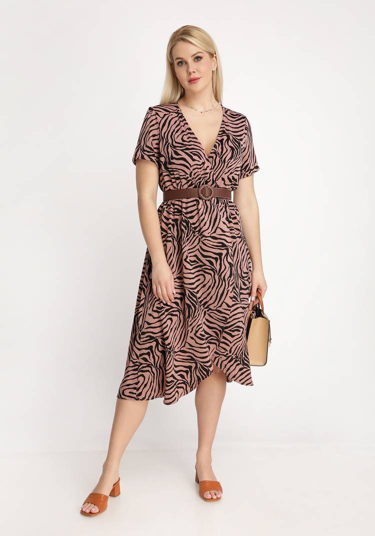 Платье с запахом с принтом Зебра шир.  750, рис. 13