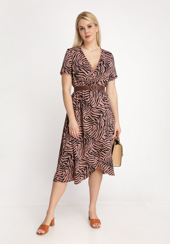 Платье с запахом с принтом Зебра шир.  580, рис. 13