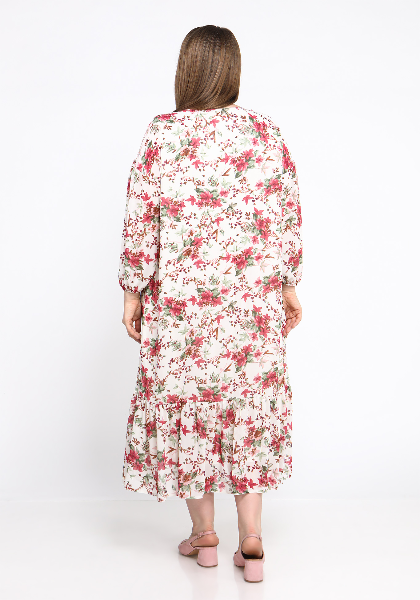 Платье с воланом и цветочным принтом Bianka Modeno, размер 50 - фото 3
