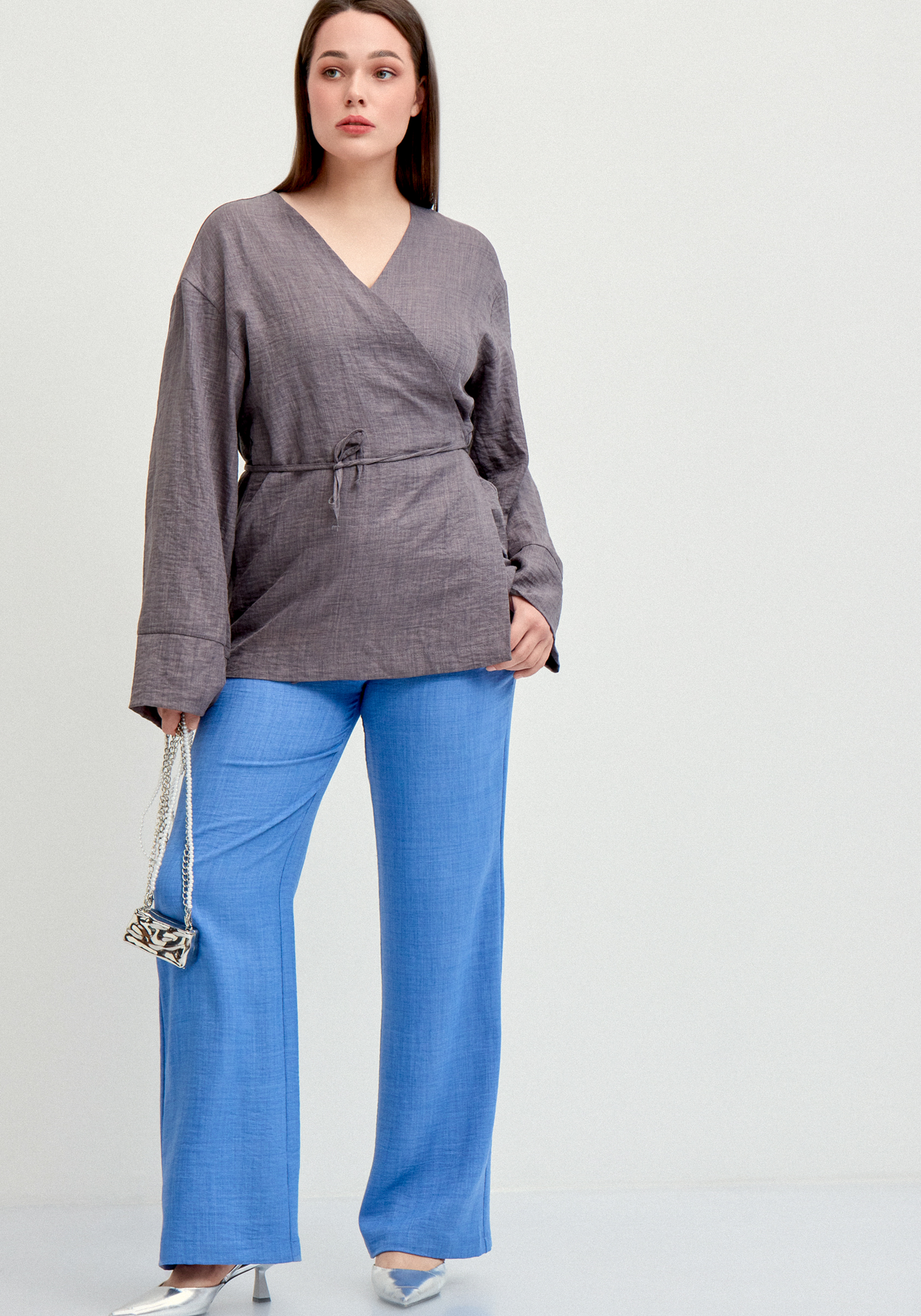 Брюки прямые свободные на резинке