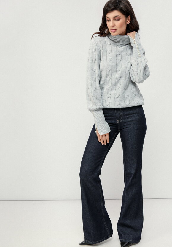 Джемпер с молниями на рукавах шир.  580, рис. 2