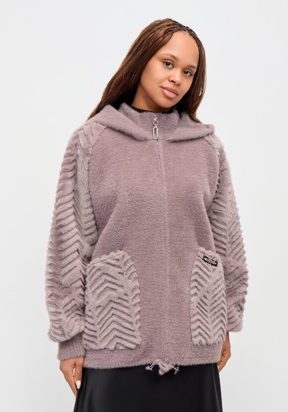 Куртка-альпака с капюшоном, удлиненная шир.  580, рис. 4