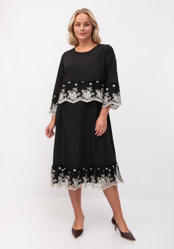 Платье с отделкой кружевом шир.  580, рис. 25