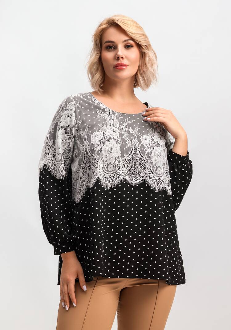 Блуза с кружевом по плечам шир.  750, рис. 28