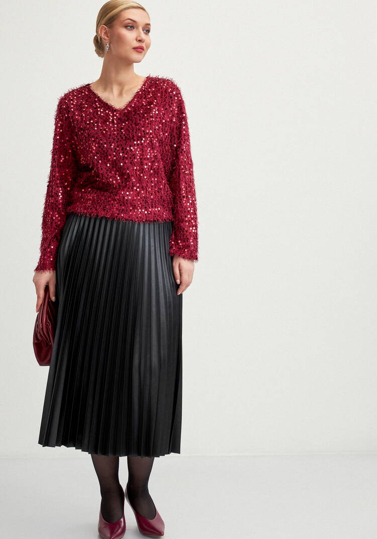 Юбка плиссированная из трикотажа с напылением шир.  750, рис. 14