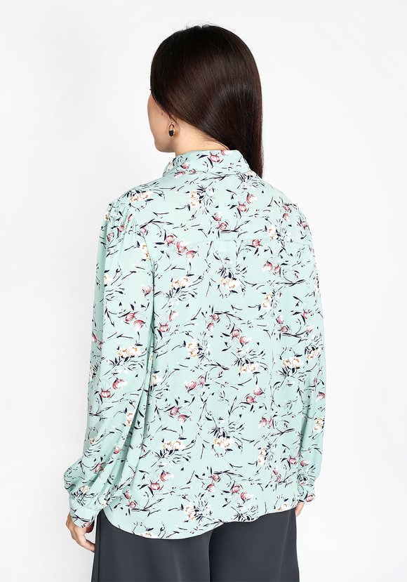 Блуза принтованная с длинным рукавом шир.  580, рис. 2