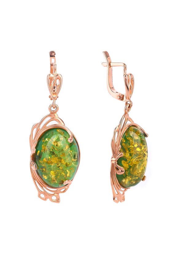 Серьги серебряные Янтарные грани шир.  580, рис. 2