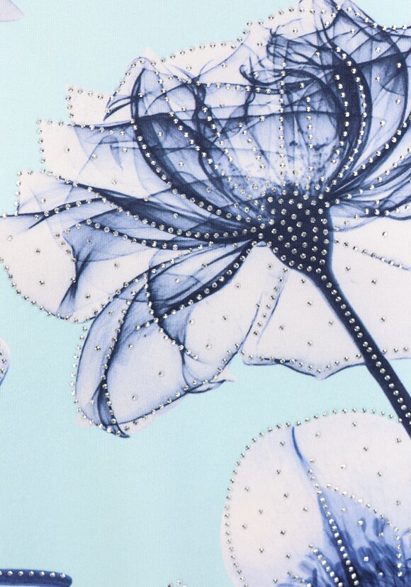 Блуза со стразами и цветочным принтом шир.  580, рис. 25