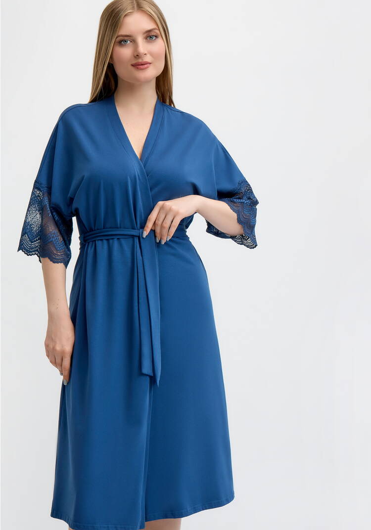 Халат с отделкой кружевом шир.  750, рис. 2