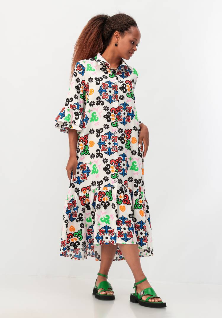 Платье-рубашка с воланом шир.  750, рис. 15