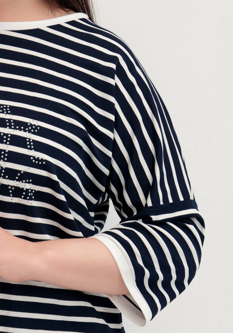 Блуза с декором из страз и рукавом 3/4 шир.  750, рис. 6