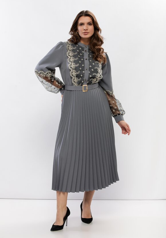 Платье с ажурным кружевом шир.  580, рис. 7