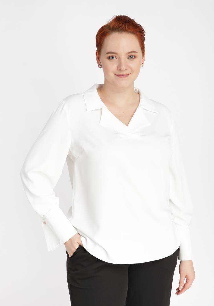 Блуза однотонная с воротником шир.  750, рис. 5