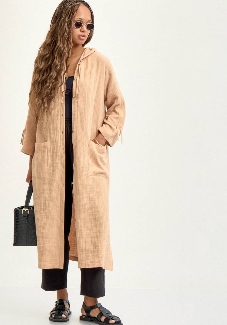 Пыльник с капюшоном свободного силуэта шир.  750, рис. 9