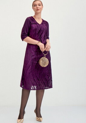 Платье из панбархата и трикотажа