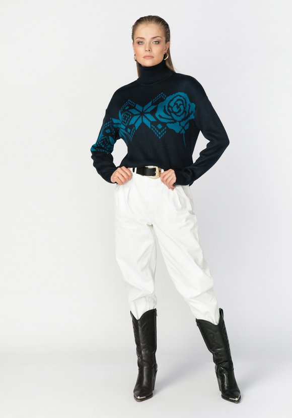 Джемпер с орнаментом по груди и рукаву шир.  580, рис. 14