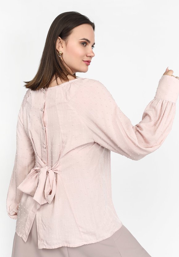 Блуза свободного кроя со сборкой на рукавах шир.  580, рис. 6