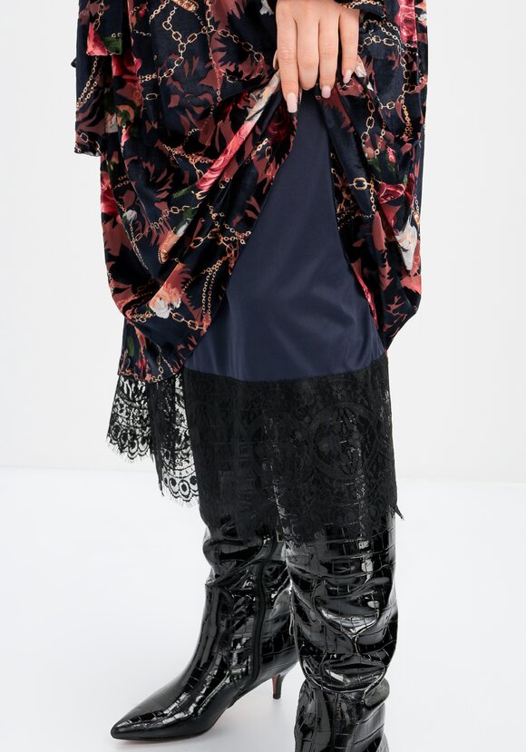 Платье с цветочным принтом из креш бархата шир.  580, рис. 17