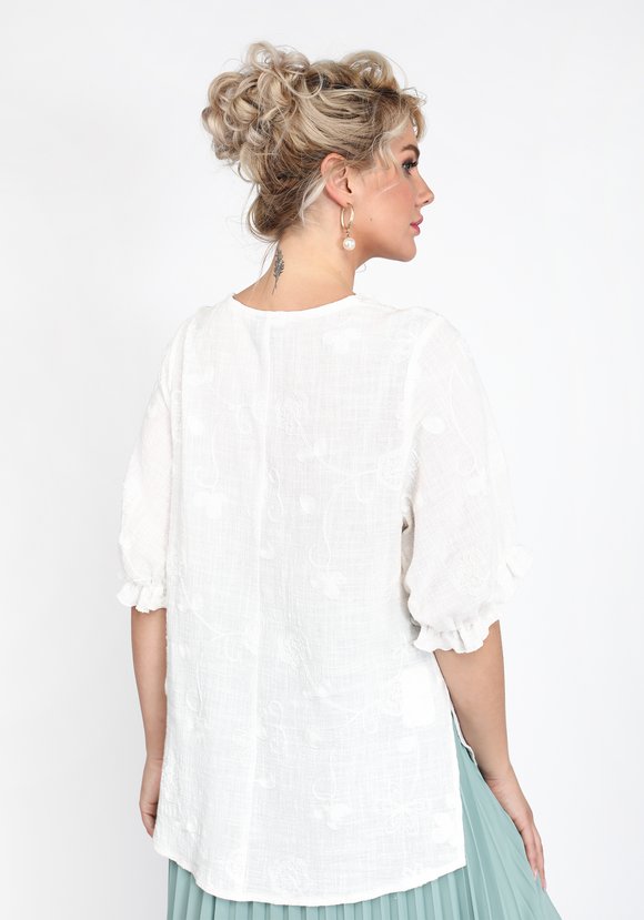 Блуза из хлопка с вышивкой шир.  580, рис. 7