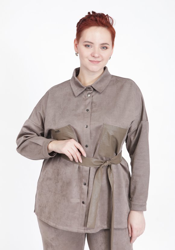Рубашка-жакет с поясом шир.  580, рис. 2