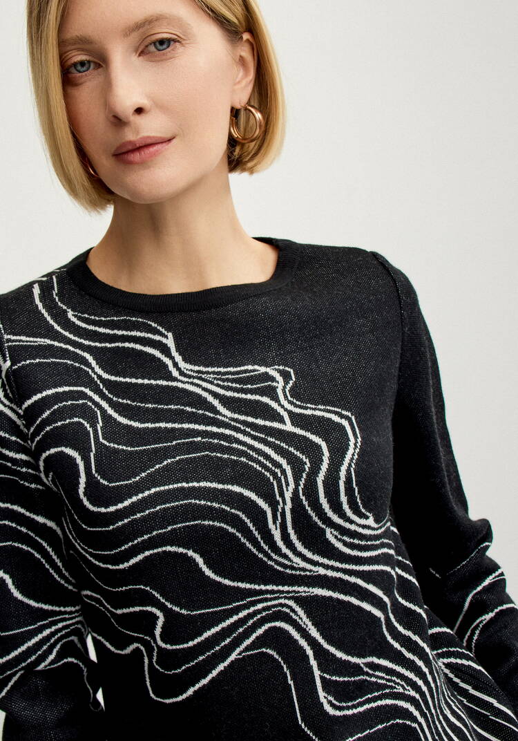 Джемпер с абстрактным рисунком Волны шир.  750, рис. 16