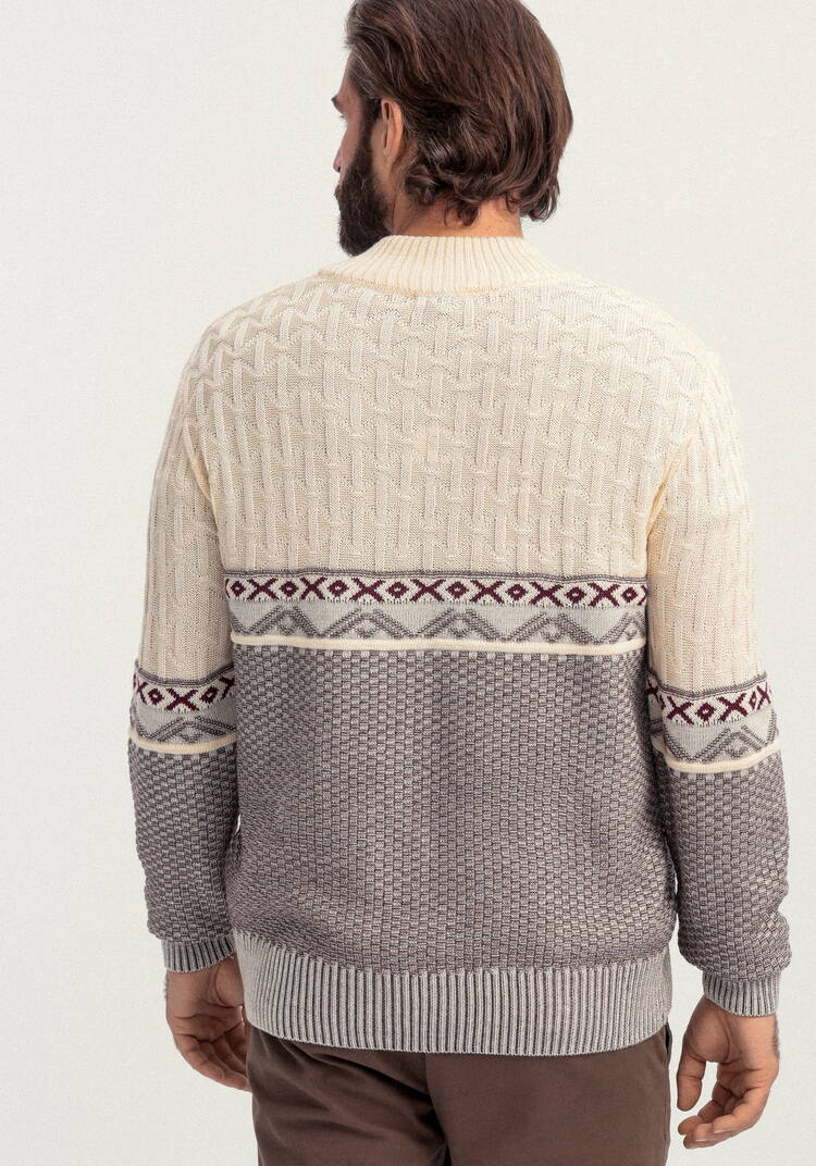 Джемпер с разными типами вязки шир.  750, рис. 3