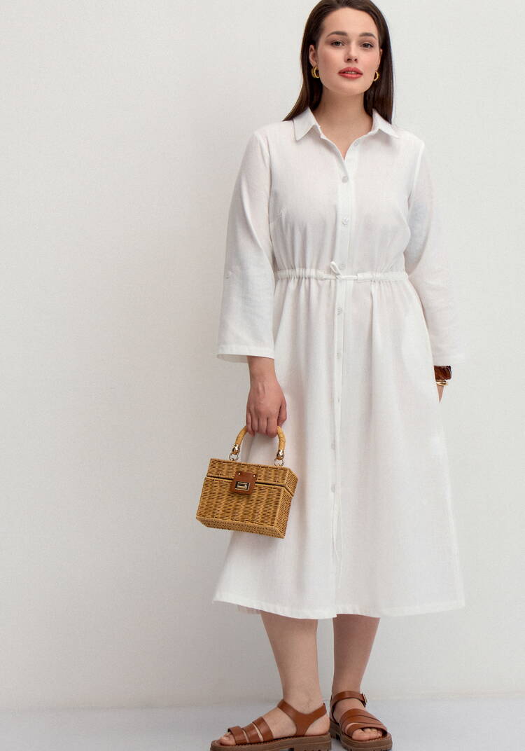 Платье-рубашка изо льна шир.  750, рис. 24