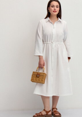 Платье-рубашка изо льна