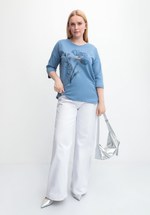 Блуза с принтом цветка и рукавом 3/4 шир.  580, рис. 14