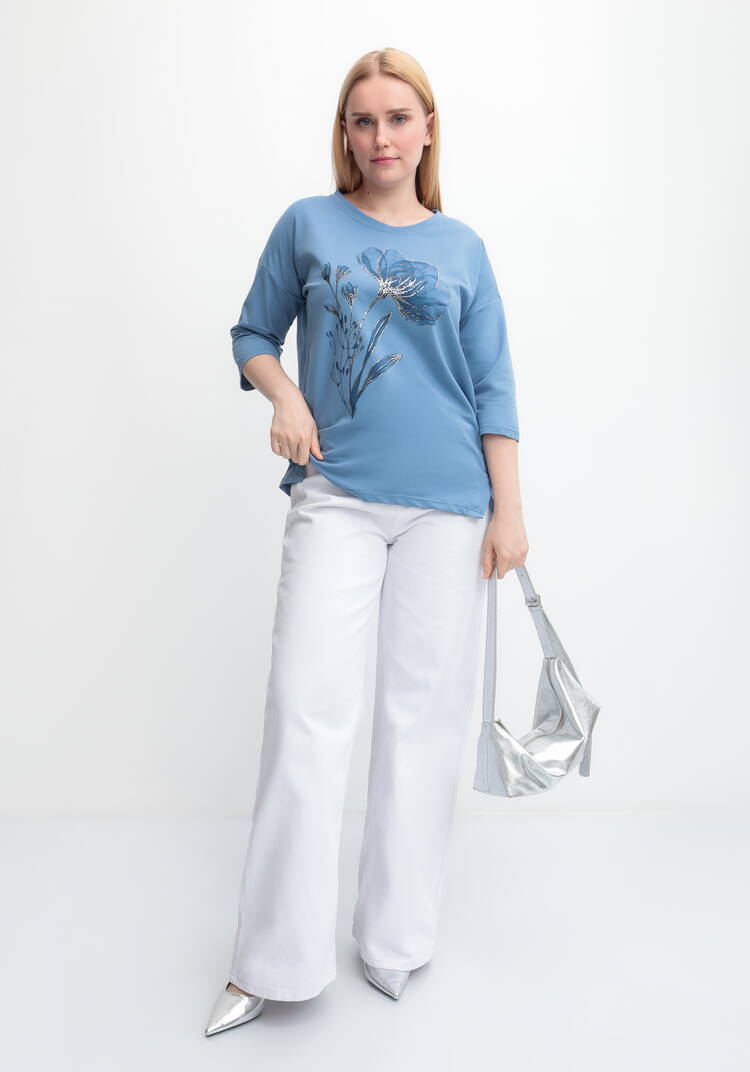 Блуза с принтом цветка и рукавом 3/4 шир.  750, рис. 14