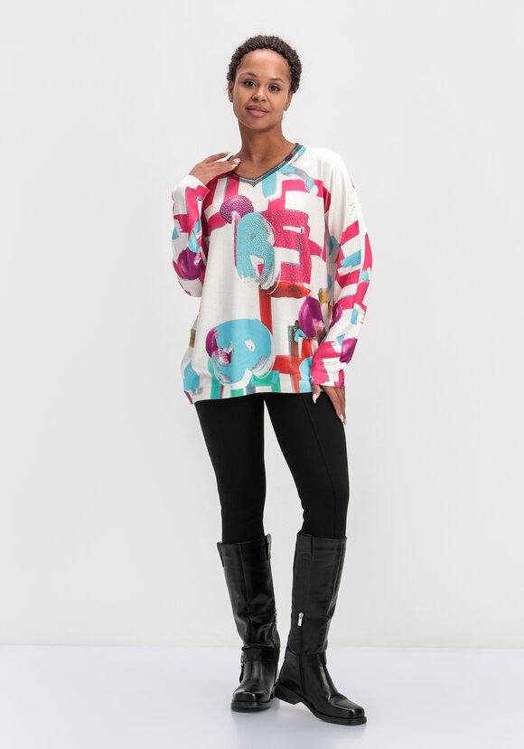 Джемпер с ярким орнаментом шир.  580, рис. 6