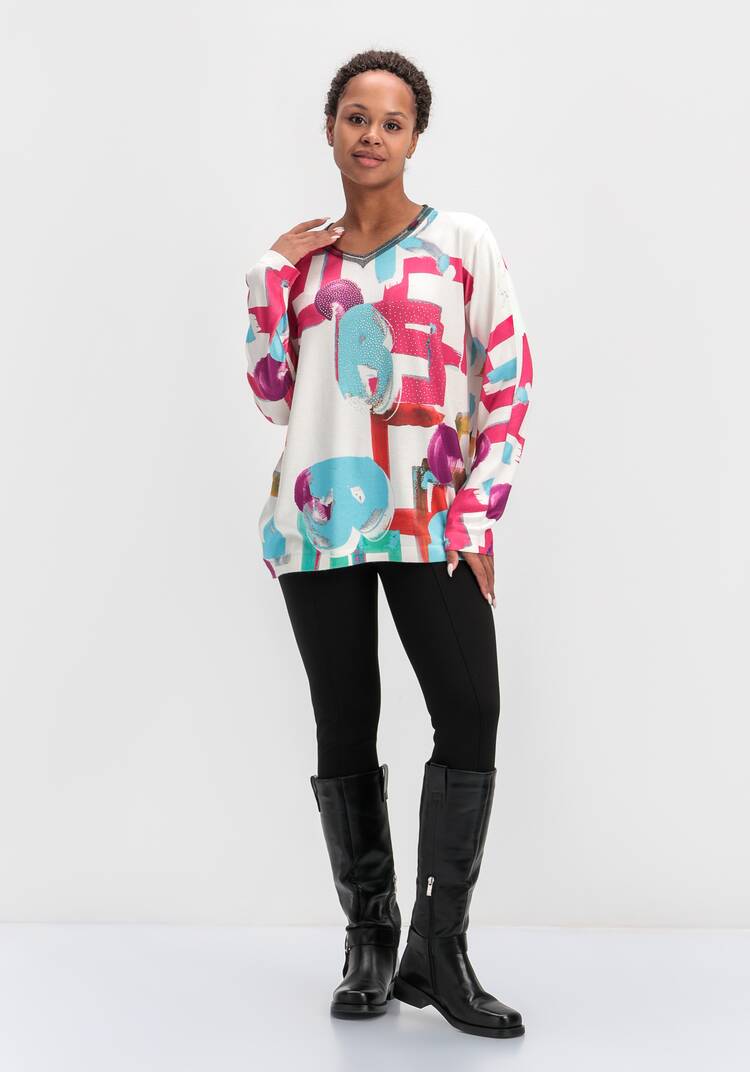 Джемпер с ярким орнаментом шир.  750, рис. 6