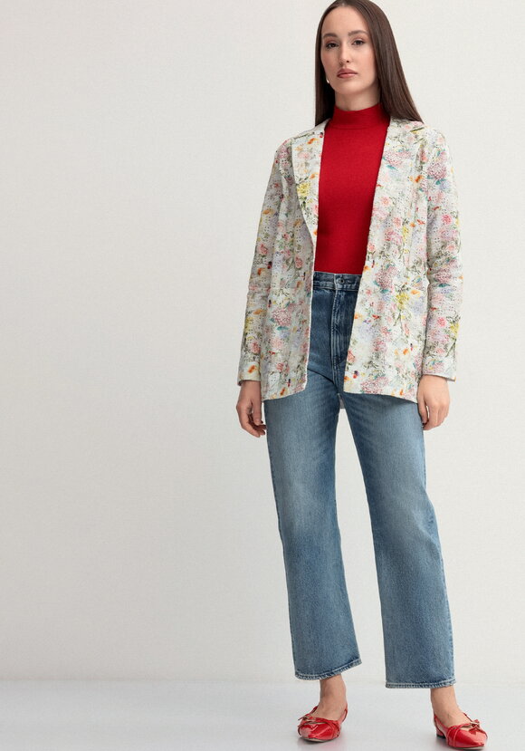 Пиджак из шитья с цветочным принтом шир.  580, рис. 2