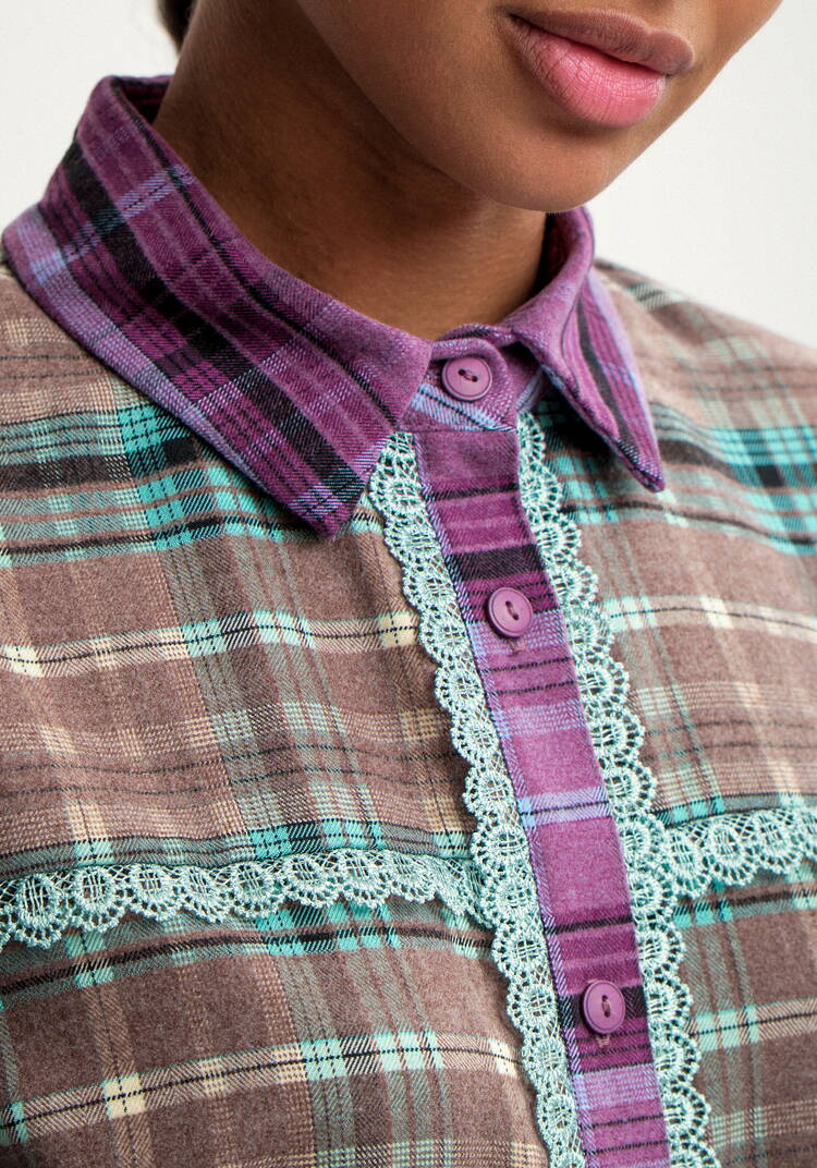 Платье-рубашка в клетку на пуговицах шир.  750, рис. 15