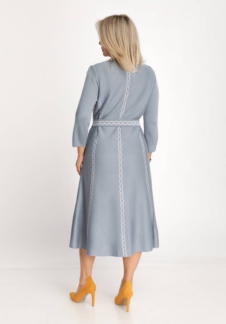 Платье А-силуэта с поясом в комплекте шир.  750, рис. 5